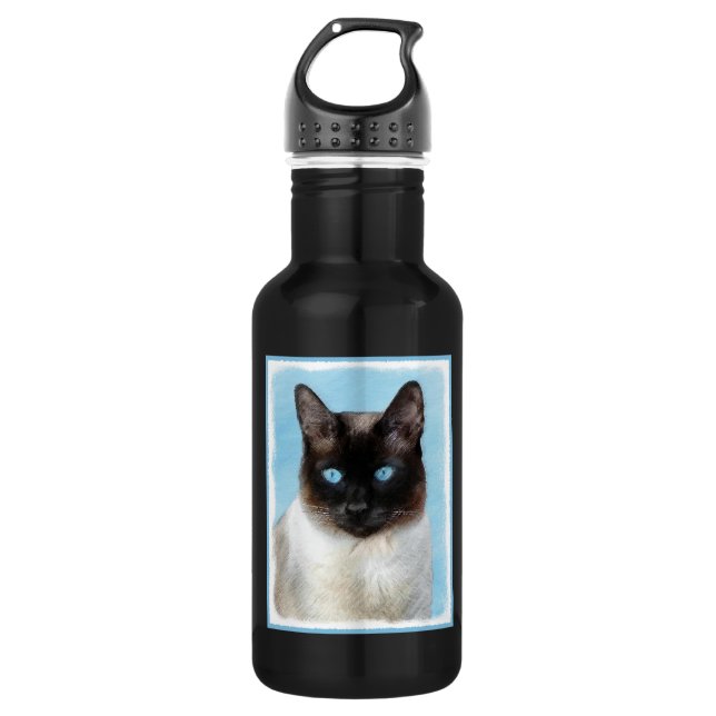Bouteille D'eau Peinture de chats de Siamese - Cute Original Cat A (Devant)