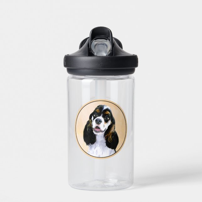 Bouteille D'eau Peinture de Cocker Spaniel (Parti) - Art de chien  (Avant)