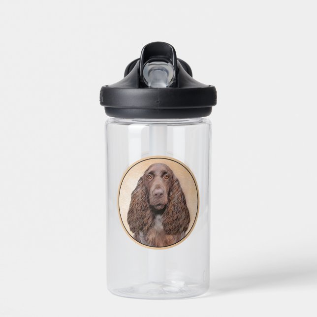 Bouteille D'eau Peinture de Field Spaniel - Joli Art Original de C (Avant)