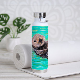 Bouteille D'eau Peinture de loutre de mer duveteuse