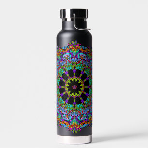 Bouteille D'eau Peinture manuelle Mandala Cadran d'horloge 24