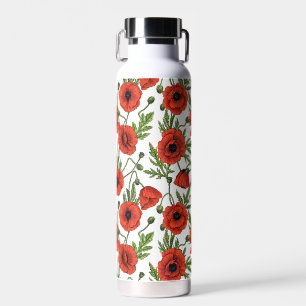 Bouteille D'eau Pépites, rouge et vert sur blanc