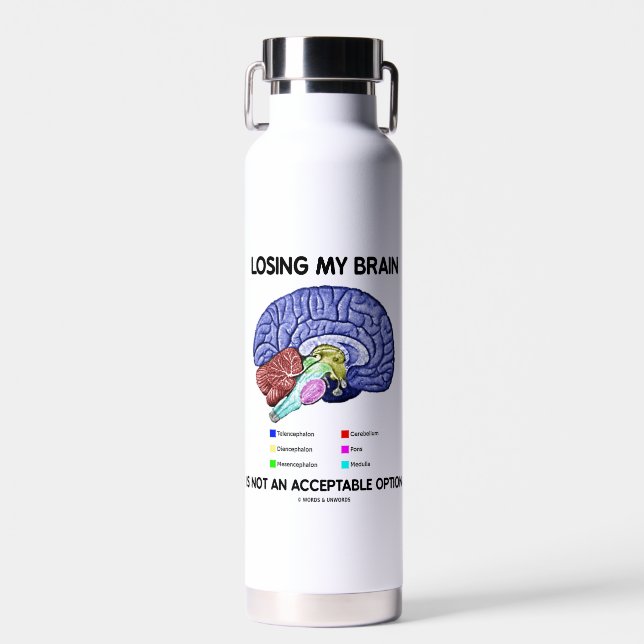 Bouteille D'eau Perdre Mon Cerveau N'Est Pas Une Option Acceptable (Avant)