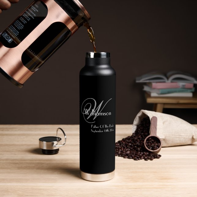 Bouteille D'eau Père De La Mariée Mariage Cool Cadeau Monogramme (Gym)