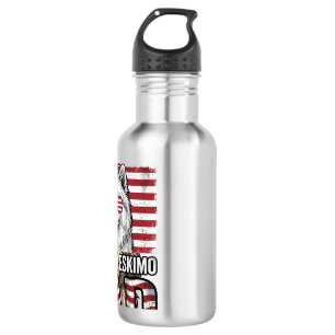 Bouteille D'eau Père Esquimau Américain Patriotique Vintage Chien