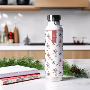 Bouteille D'eau Père Noël de football Noël personnalisé