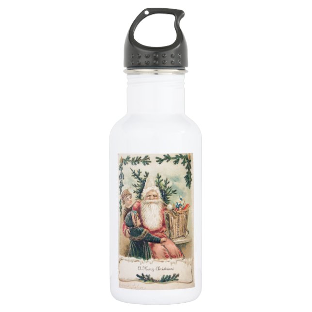Bouteille D'eau Père Noël Joyeux Noël (Devant)
