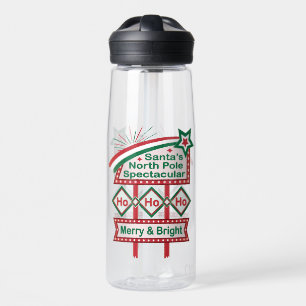 Bouteille D'eau Père Noël's Retro Marquee - Ho Ho Ho Joyeux et lum