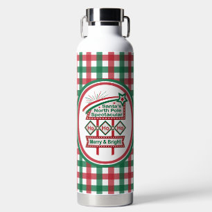 Bouteille D'eau Père Noël's Retro Marquee - Ho Ho Ho Joyeux et lum