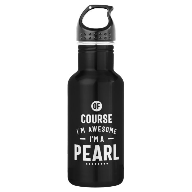 Bouteille D'eau Perle Nom personnalisé Anniversaire (Devant)