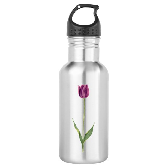 Bouteille D'eau Personalized Elegant Purple Tulip (Devant)
