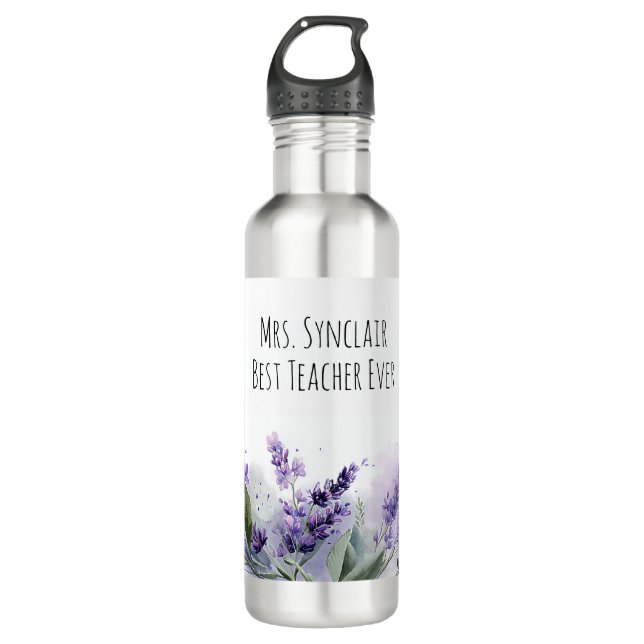 Bouteille D'eau Personalized Lavender Flowers Teacher Appreciation (Devant)