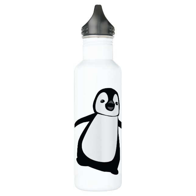 Bouteille D'eau Personalized Name Cute Peeking Penguin (Gauche)