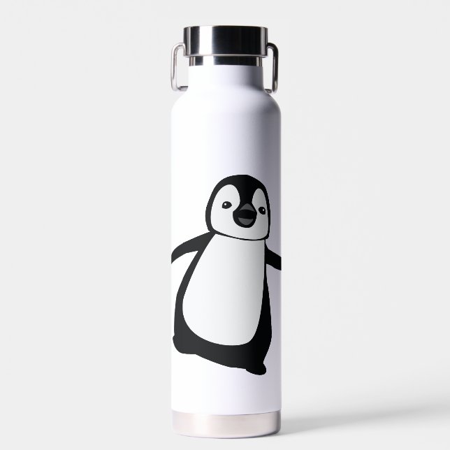 Bouteille D'eau Personalized Name Cute Peeking Penguin (Avant)
