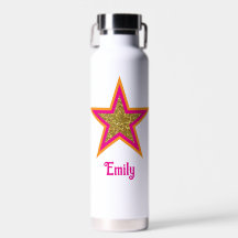 Personalized name elegant gold &pink star