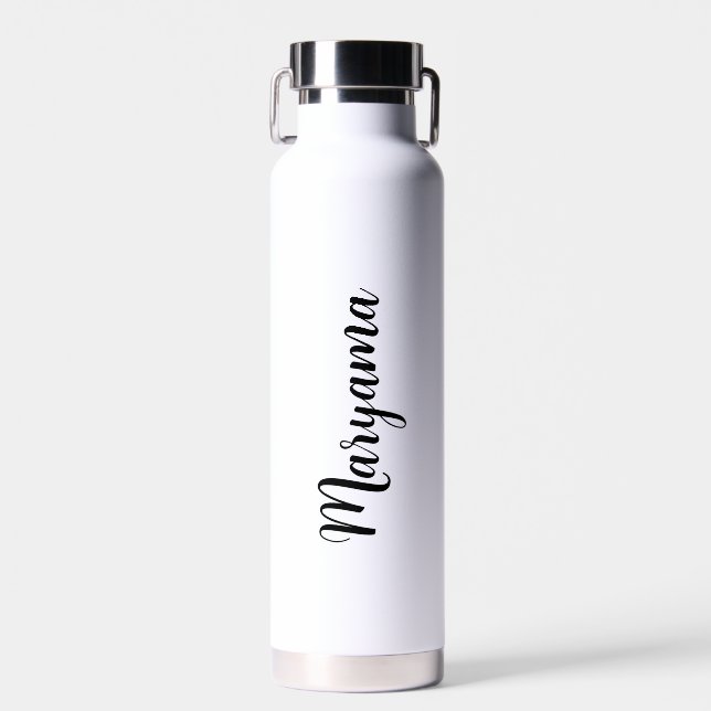Bouteille D'eau Personalized Name Script White (Avant)