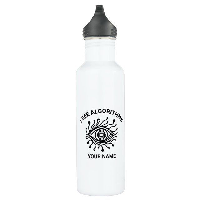 Bouteille D'eau Personalized Tech Water Bottle with Custom Text (Droite)