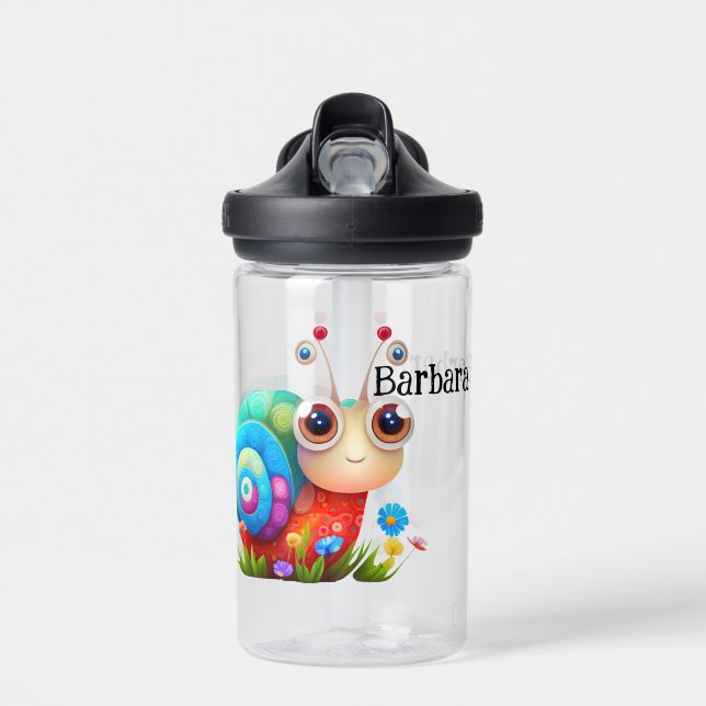 Bouteille D'eau Personnalisation de l'escargot pour enfants (Avant)
