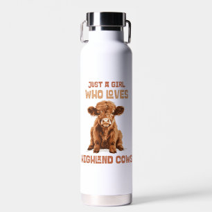 Bouteille D'eau Personnalisé Juste une fille qui aime les vaches H