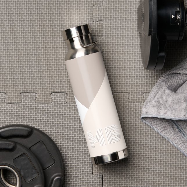 Bouteille D'eau Personnalisé Neutre ivoire Beige Taupe Brown natur (Couvercle)