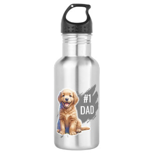 Bouteille D'eau Personnalisé Numéro Un Papa Chien Chien Chien Chie