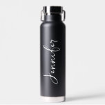 Bouteille D'eau Personnalisé Votre Nom Mariage Cadeau Noir<br><div class="desc">Ajoutez votre nom à cette bouteille d'eau pour un cadeau mariage personnalisé ou juste pour un usage quotidien !</div>