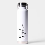 Bouteille D'eau Personnalisé Votre Nom Script Mariage blanc<br><div class="desc">Ajoutez votre nom à cette bouteille d'eau pour une faveur de mariage personnalisée,  un cadeau de fête de mariée ou juste pour un usage quotidien !</div>