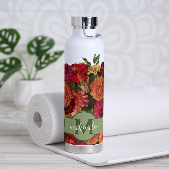 Bouteille d'eau personnalisée à la florale fraîche (Yoga)