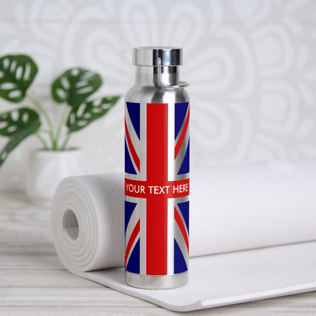 Bouteille d'eau personnalisée avec drapeau Union J (Yoga (pivoté))