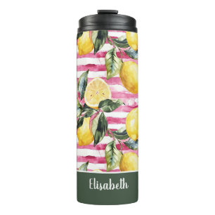 Bouteille d'eau personnalisée avec motif citron et