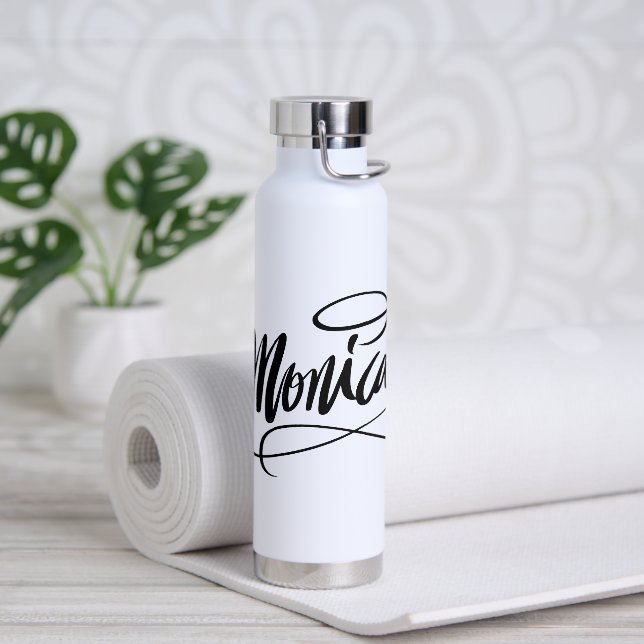 Bouteille d'eau personnalisée cadeau avec le nom M (Yoga)