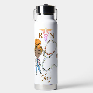 Bouteille D'eau Personnalisée Cute Femmes Infirmière Monogramme Ea