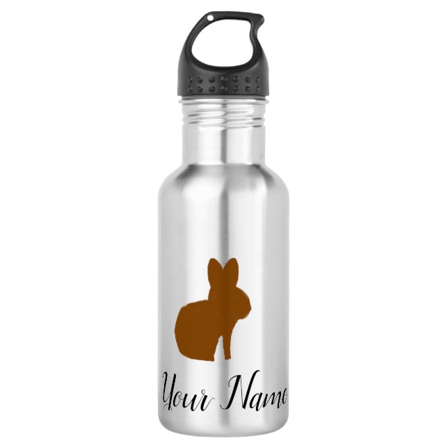 Bouteille d'eau personnalisée de lapin (Devant)