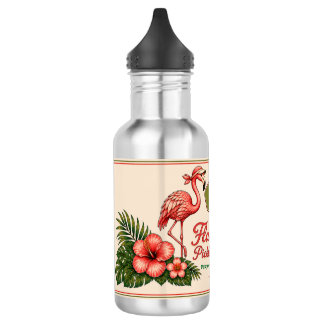 Bouteille d'eau personnalisée Flamingo Rétro Pickl