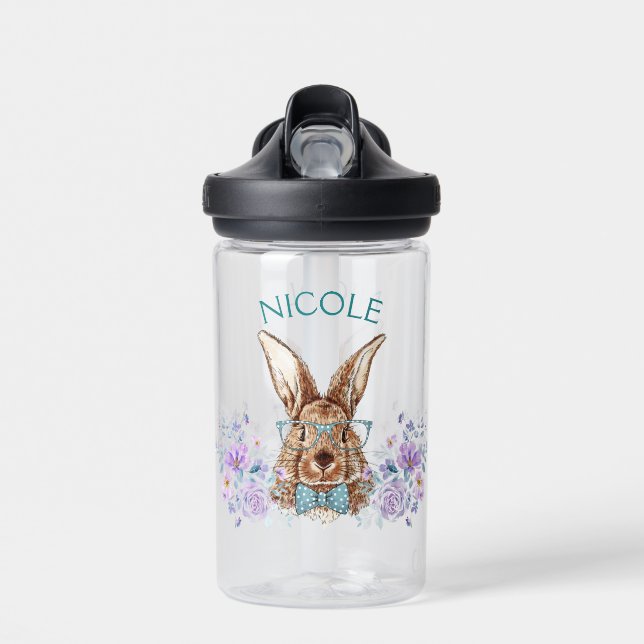 Bouteille d'eau personnalisée Lapin intelligent (Avant)