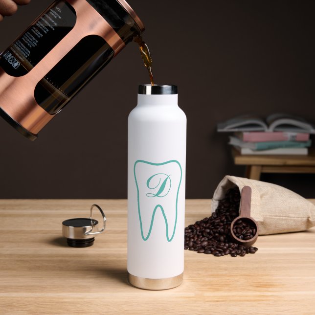 Bouteille d'eau personnalisée pour dentiste (Café (pivoté))