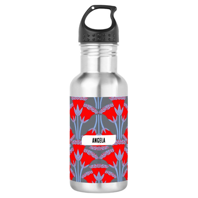Bouteille d'eau personnalisée Red Bellflower (Devant)