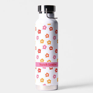 Bouteille D'eau PersonnaliséMotif minuscule rose jaune rouge flora