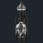 Bouteille D'eau PERSONNALISER IT Peregrine Faucon dessin BLANC<br><div class="desc">Ce faucon pèlerin féroce orne les deux côtés de la bouteille d'eau,  customisez-le avec votre nom ou vos initiales. Consultez ma boutique pour plus de couleurs et d'autres articles correspondants comme tee - shirts,  autocollants et plus encore!</div>