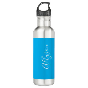 Bouteille D'eau Personnaliser le nom vertical, le script blanc, le