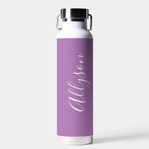 Bouteille D'eau Personnaliser le nom vertical, Script blanc, Lavan