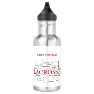 Bouteille D'eau Personnaliser Nom Lacrosse Coach Merci Mots