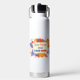 Bouteille D'eau Personne silencieuse avec esprit bruyant bleu jaun