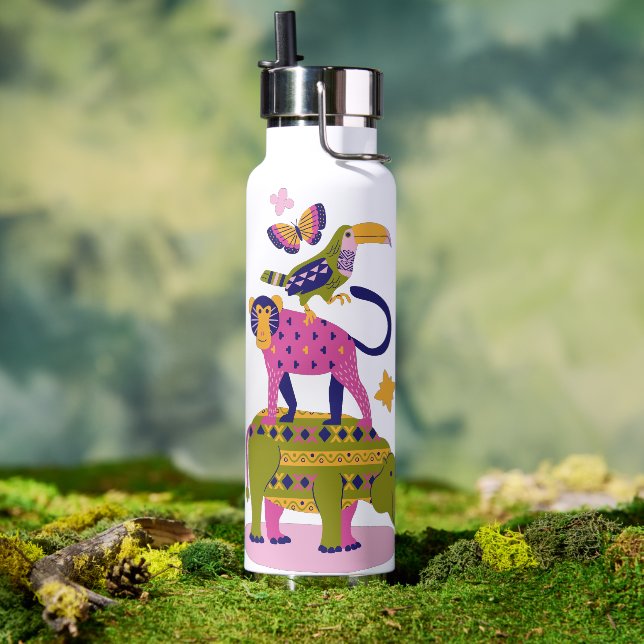 Bouteille d'eau personnelle rose jaune (Couvercle)