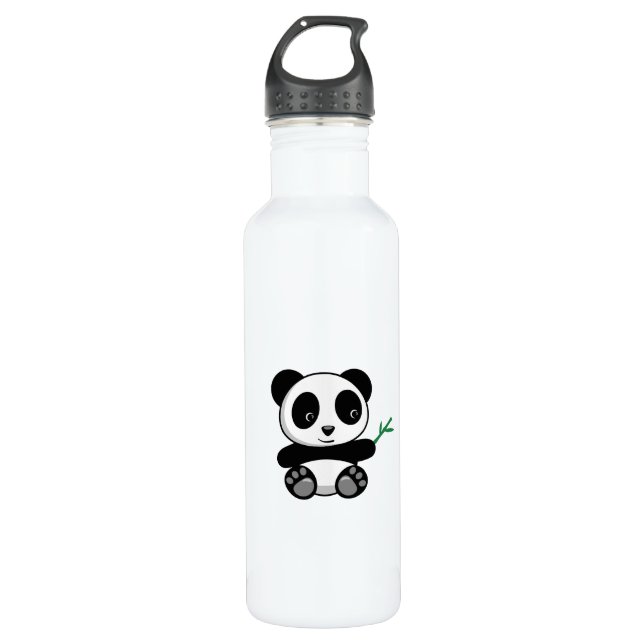 Bouteille D'eau Petit Panda mignonne avec bâton en bambou (Devant)
