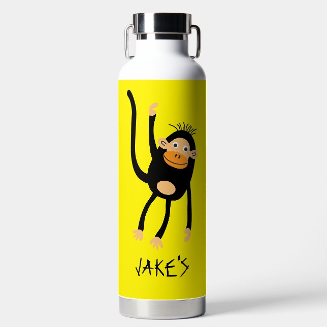 Bouteille D'eau Petit singe de retour à l'école (Avant)