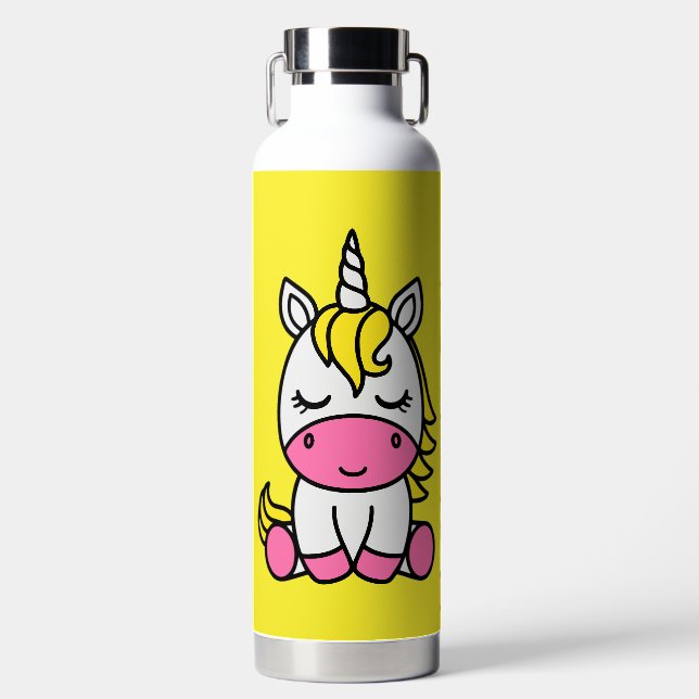 Bouteille D'eau Petites Filles Unicorne Retour À L'École (Avant)