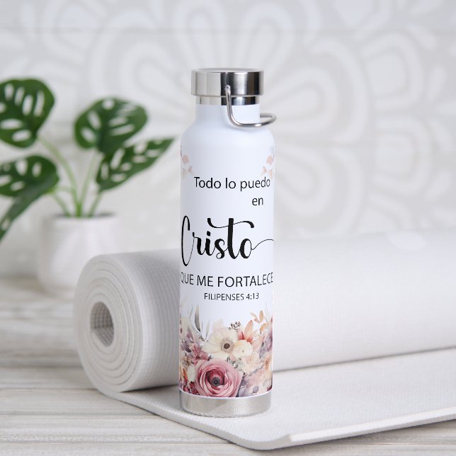 Bouteille D'eau Philippiens 4:13 Espagnol (Yoga)