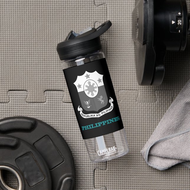 Bouteille D'eau Philippines Fitness, armoiries/drapeau des Philipp (Droite)