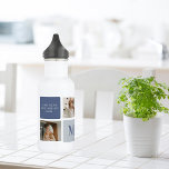 Bouteille D'eau Photo Collage moderne & Bleu Happy Fête des pères<br><div class="desc">Modern Collage Photo & Blue Happy Fête des pères Gift est un cadeau personnalisé et réfléchi pour célébrer l'homme spécial dans votre vie sur la Fête des pères. Le cadeau comprend un cadre photo de collage magnifiquement conçu avec de l'espace pour de multiples images, vous permettant de capturer et d'afficher...</div>